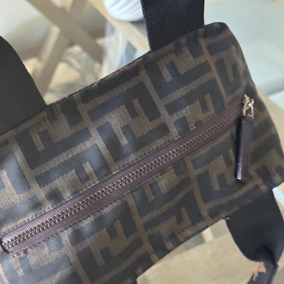 FENDI ZUCCA CANVAS Vintage 1925 Cosmetic Pouch Brown - Picture 8 of 11